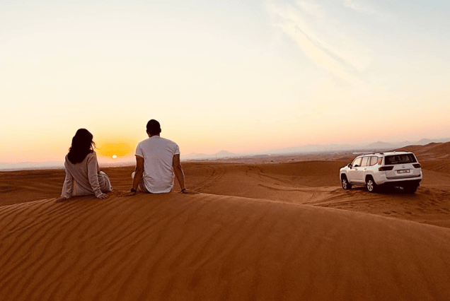 Morning Dubai Desert Safari Red Sand Falcon Camel Sandboarding